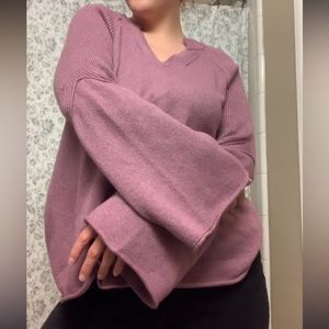 Purple Flare Sleeve Sweater